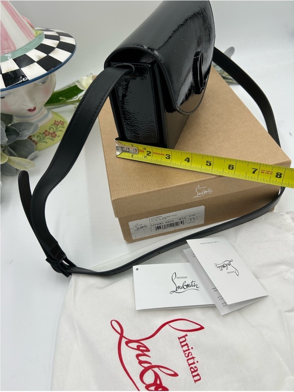 Women’s Christian Louboutin LOUBI 54 patent leather Crossbody bag made in Italy - Picture 8 of 15
